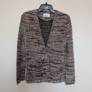 VINTAGE 1980s devon boulce blazer Small pink black grey ILGWU made in USA